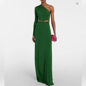 Victoria Beckham Belted Asymmetrical cutout gown